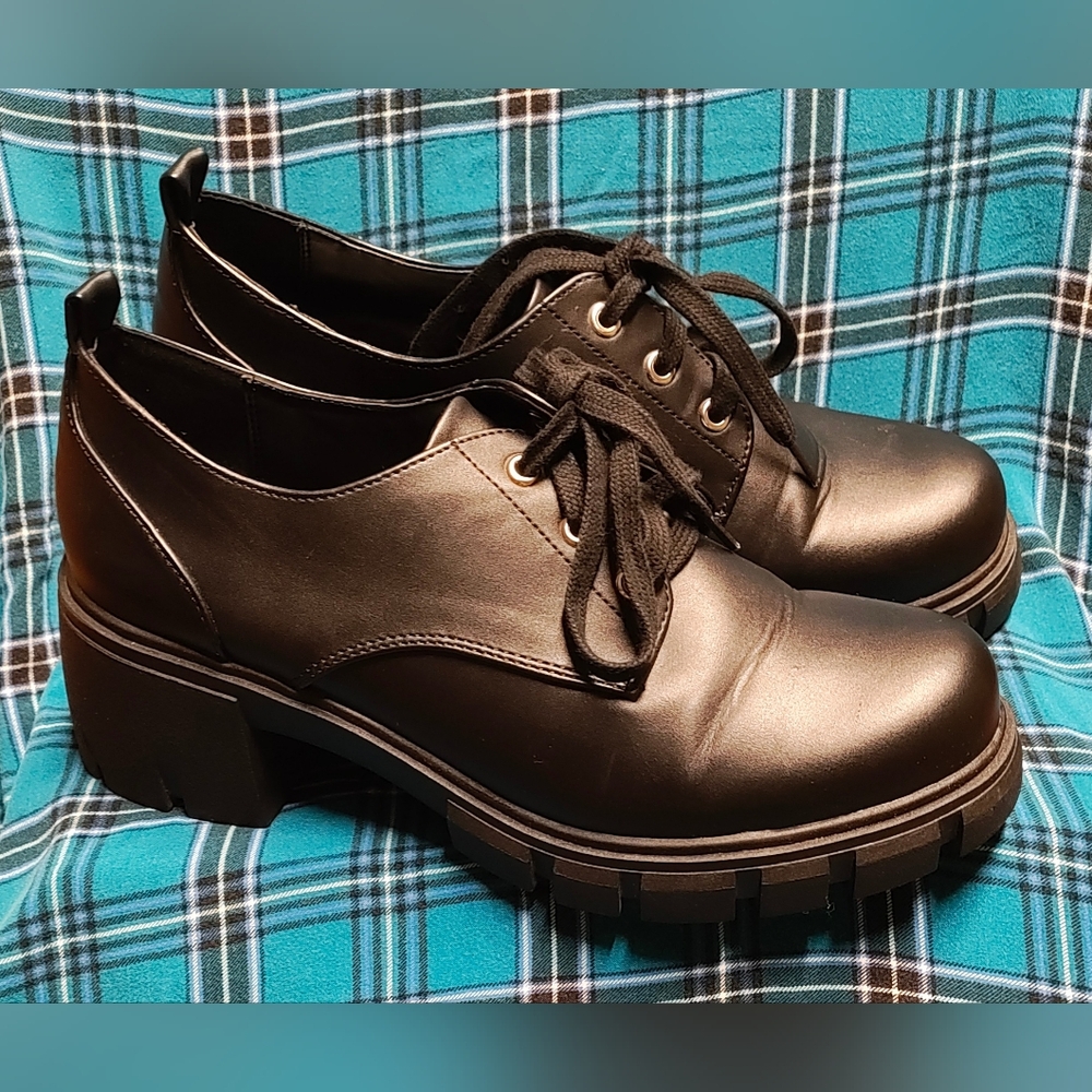 Women's Soda JoJo Oxford Platform Shoes - Size 10 - Black